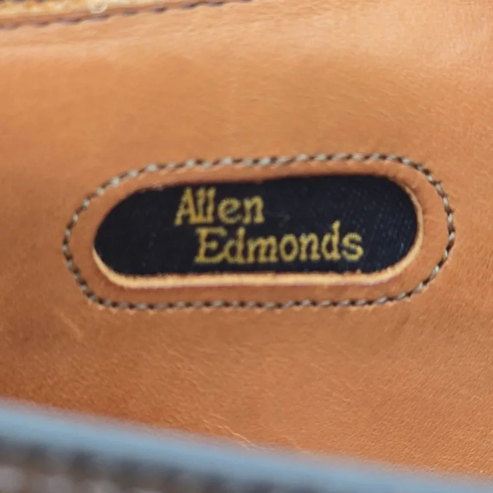 Vintage Allen Edmonds Mens 8A Brown Suede Leather Dress Shoes Captoe Oxfords USA - Picture 10 of 11